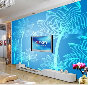 Po meri DE papel parede cvetlični ,Sveža in elegantna ročno poslikano lotus,3D photo zidana za dnevno sobo, spalnico, TV ozadje ozadje