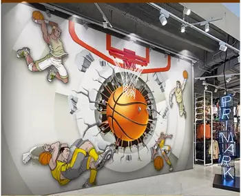 WDBH po meri photo 3d ozadje Ustvarjalne košarka arena igralci kul prestavi sobi doma dekor 3d stenske freske ozadje za steno 3 d