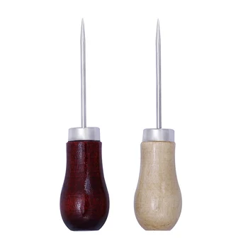 2Pcs Leseni Ročaj DIY Usnje Šotor Šivanje Šilo Pin Punch Luknjo Orodje za Popravilo Ročno Stitcher Usnje obrti Needlework