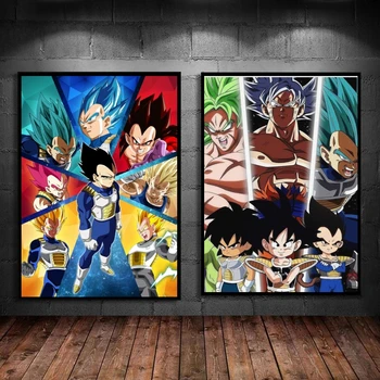 Japonske Anime Dragon Ball Super Saiya Goku Plakati Retro Diy Sobi Doma Bar, Kavarna Coffee House Dekor Darilo Estetske Umetnosti Steno Paintin
