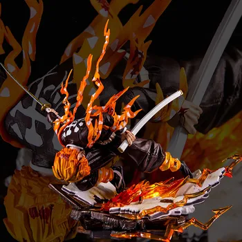 Anime Demon Slayer Agatsuma Zenitsu Slika Kaminari Ne Kokyuu Z Led Ligth PVC Dejanje Slika Kimetsu Ne Yaiba Figur Igrača