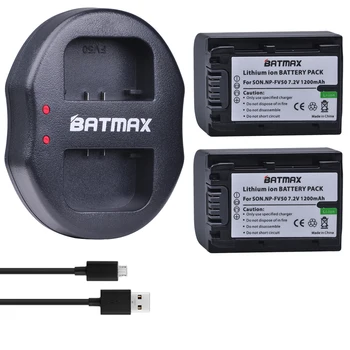 Batmax NP-FV50 NP FV50 Baterijo Fotoaparata +USB Dvojni Polnilec za SONY HDR CX390 290E PJ510 820E 790E 660E XR260 CX700E PJ50E 30E SR68