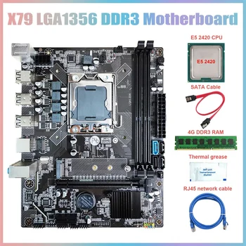 X79 LGA1356 DDR3 M. 2 NVME SATA3.0 Matično ploščo Z E5 2420 CPU+4G DDR3 RAM+SATA Kabel+RJ45 Omrežni Kabel+Termalno Pasto