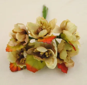 3 CM, ročno izdelane umetne tkanine majhne češnjev cvet,svilenih vrtnic, doma dekor diy obrti aranžma,dekoracija za garland lase,box