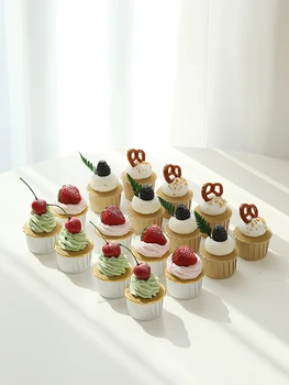 Simulirani sadje cupcake, mini krema za torto model, poročni obred, faza nastavitev, ponarejenega torto, hrana, foto galerija