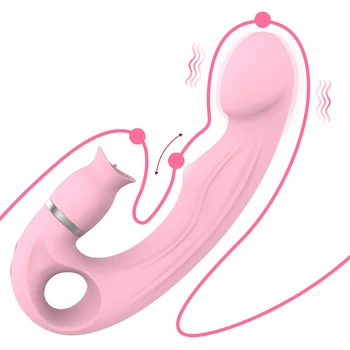 2 v 1 Jezika Lizanje Dildo, Vibrator Ženski Masturbator Lizanje Vibratorji za Ženske Klitoris Stimulator Odrasle Sex Igrače za Ženske