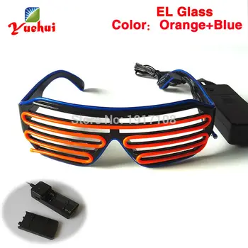 Bi-Color EL Žice LED Očala Svetlobna Pisane Žareče Zaklopa Očala Darilo Za zabavo Dekoracijo S 3V Zvok Aktivno Inverter