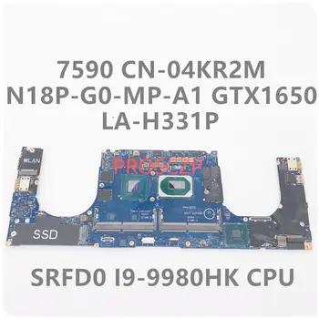 CN-04KR2M 04KR2M 4KR2M LA-H331P ZA DELL XPS 15 7590 Prenosni računalnik z Matično ploščo Z SRFD0 I9-9980HK CPU GTX1650 GPU 100% Delajo Dobro