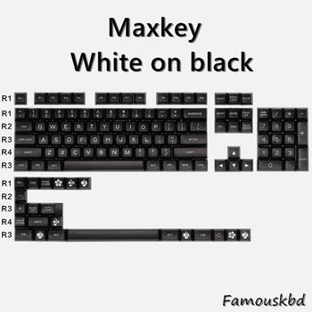 Maxkey belo na črno, SA visoko ABS materiala 127 ključ, udobno potrkala občutek, primerna za večino mehanske tipkovnice