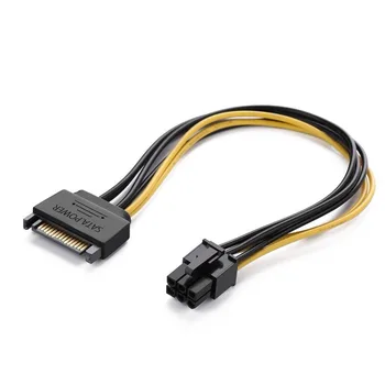 SATA Napajalni Kabel 15 Pin za 6 Pin PCI Express Grafično Kartico SATA Napajalni Kabel Adapter Kabel