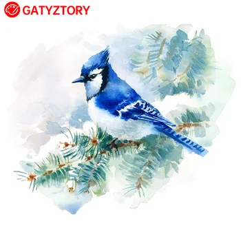 GATYZTORY DIY Barvanje Z Številkami Ptic Kompleti za Odrasle Obrti Akril Barva Za Številke Wall Art Na Platno Darilo Slika, Slikarstvo Dec