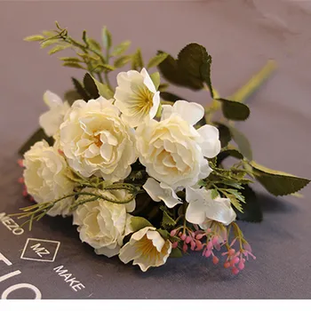 1pc Peony Umetne Svile Cvetja Rose Šopek za Stranko Poroko Tabela Dekoracijo Ponaredek Cvetje Doma Notranjo diy Dekor